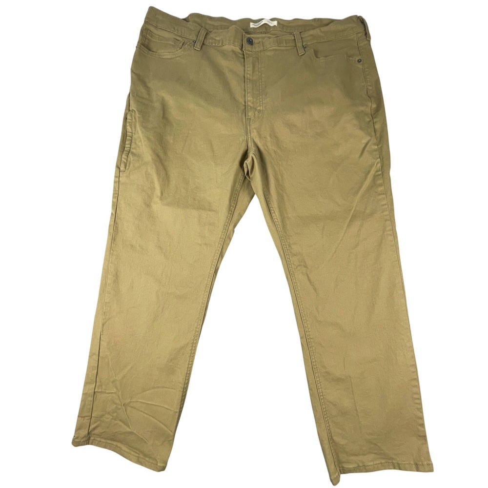 Levi Strauss Signature Gold Athletic Fit Pants Mens 44x30 Khaki Tan Stretch